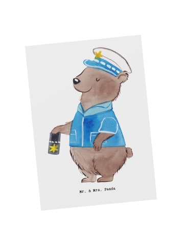 Mr. & Mrs. Panda Grußkarte Polizist Herz ohne Spruch in Weiß