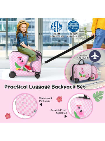 COSTWAY 2 tlg. Trolley mit Rucksack in Lila