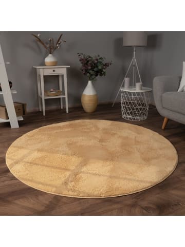 KADIMA DESIGN Teppich Kurzflor waschbar Einfarbig Wohnzimmer in Gelb