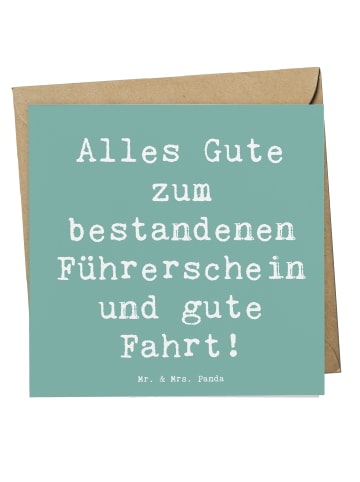 Mr. & Mrs. Panda Grußkarte Spruch Erste Erfahrungen im Straßenve... in Meeresbrise