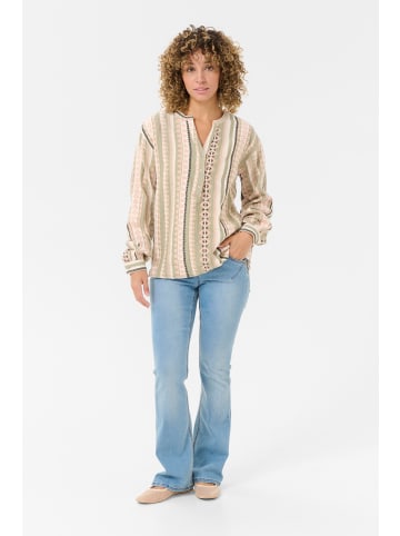 Cream Kurzarm-Bluse CRSola Loose fit in Tea jaquard