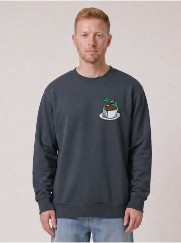 wat? Apparel Sweatshirt Coffee waves in India Ink Grey