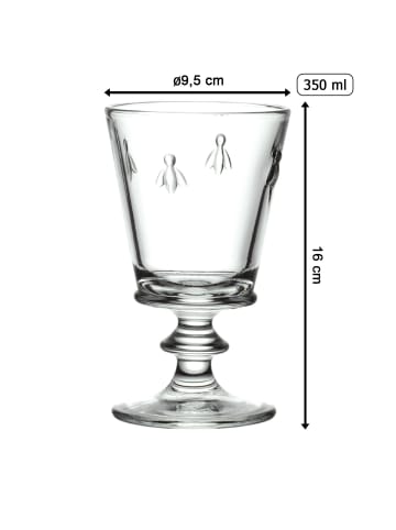 La Rochere 6er Set Rotweingläser Biene Abeille in 350 ml in transparent