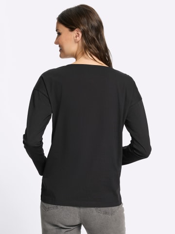 Sieh an! Langarm-Shirt in schwarz-taupe