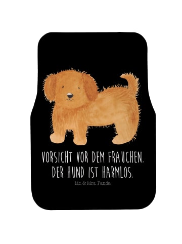Mr. & Mrs. Panda Fahrer Autofußmatte Hund Flauschig mit Spruch in Schwarz