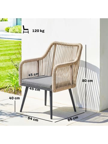 Outsunny Gartenstuhl Set in Hellgrau 65L x 54B x 80H cm