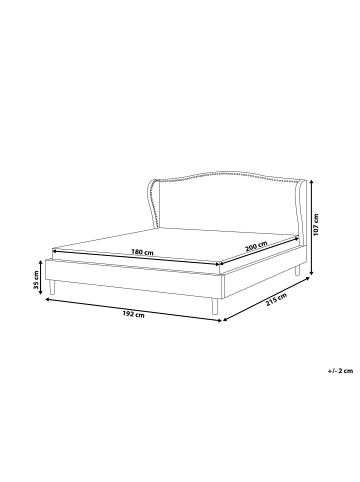 Beliani Doppelbett COLMAR in Schwarz/Braun - (W) 192 x (H) 107 x (L) 215 cm