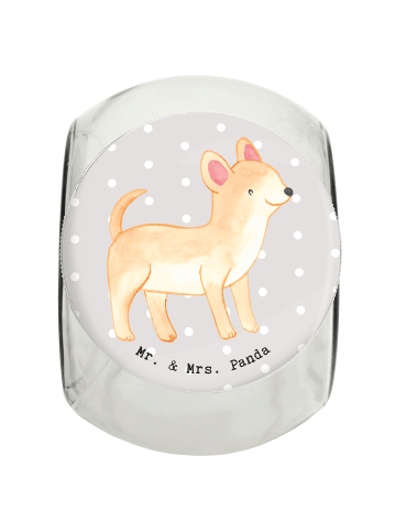 Mr. & Mrs. Panda Leckerli Glas Chihuahua Moment ohne Spruch in Grau Pastell