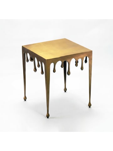 FineBuy Beistelltisch in Gold / Aluminium / 46x46x51