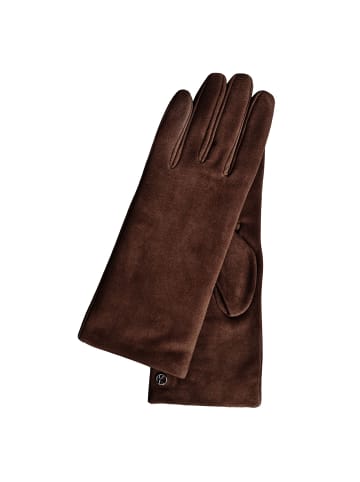 Kessler Ava Suede Handschuhe Leder in warm dark brown