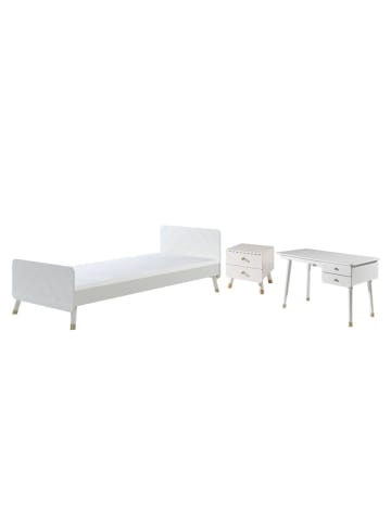 58 aufm Kessel KINDERZIMMER komplett Set 3-tlg. Kamillah 2 Bett Nachtkommode Tisch