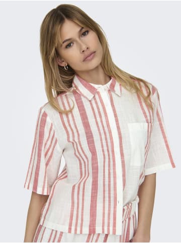 JACQUELINE de YONG Hemd Kurzarm Shirt Basic Rundhals in Pink