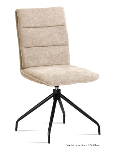58 aufm Kessel ESSZIMMERSTUHL drehbar (2er-Set) Donata 47x92x60 Schwarz/Natur