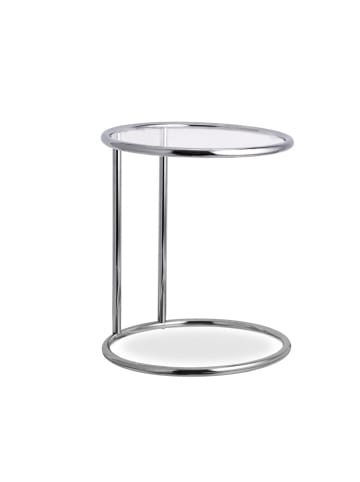 relaxdays Beistelltisch in Silber - (H)53 x Ø45 cm