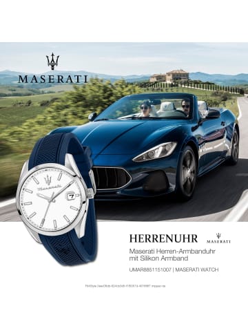 Maserati Analog-Armbanduhr Maserati Attrazione blau groß (ca. 43mm)