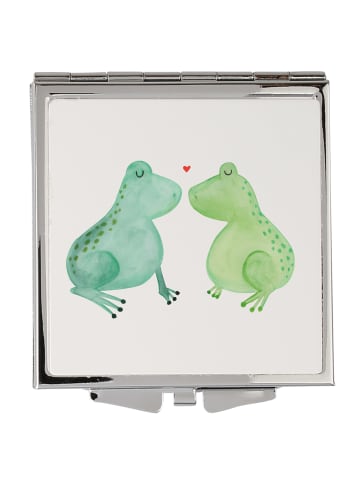 Mr. & Mrs. Panda Handtaschenspiegel quadratisch Frosch Liebe ohn... in Weiß