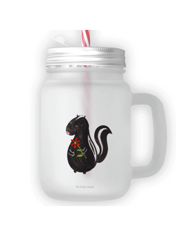 Mr. & Mrs. Panda Glas Stinktier Blume ohne Spruch in Transparent