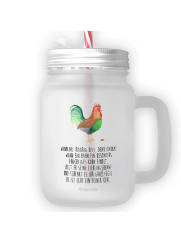 Mr. & Mrs. Panda Einmachglas Hahn Korn mit Spruch in Transparent