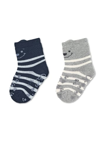 Sterntaler ABS Krabbelsocken 2er-Pack Bär in marineblau