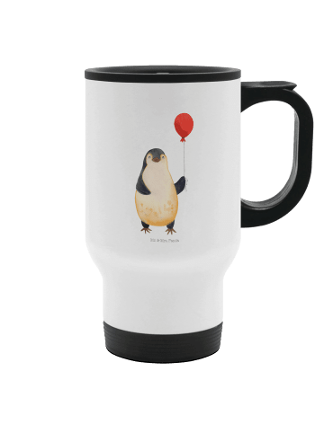 Mr. & Mrs. Panda Thermobecher Pinguin Luftballon ohne Spruch in Weiß