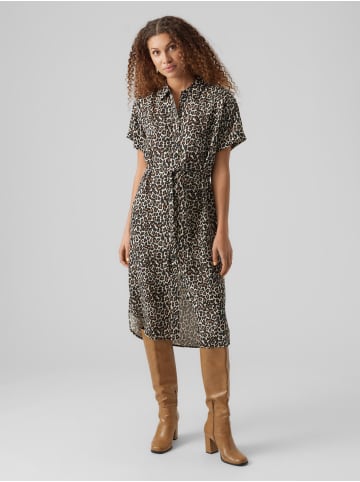 Vero Moda Leichtes Kurzärmliges Basic Midi Kleid VMBUMPY in Braun