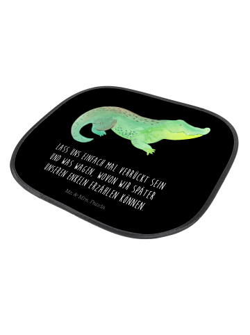 Mr. & Mrs. Panda Sonnenschutz für Autoscheiben Krokodil mit Spruch in Schwarz