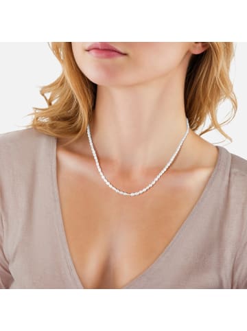 Glanzstücke München Kette aus Sterling Silber mit Süßwasser-Zuchtperle in weiß