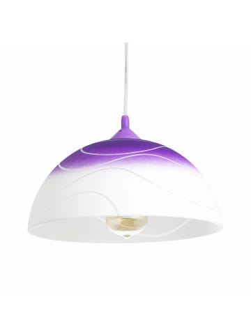 Licht-Erlebnisse Pendelleuchte Ø 30 x (T)60 cm in Lila WeißLila Weiß