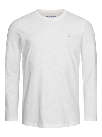 Jack & Jones Langarmshirt Print - BAS TEE LS CREW NECK in Cloud Dancer