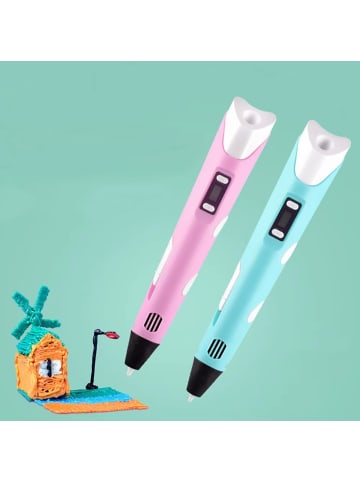 Wisam® 3D Drucker Stift Set Rosa für Kinder Erwachsene mit 3 Farben 1.75mm