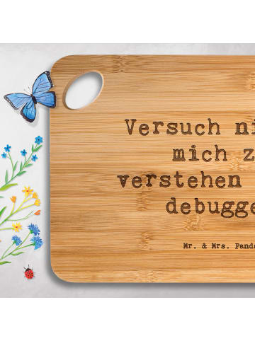Mr. & Mrs. Panda Frühstücksbrett Spruch Softwareentwickler Debug... in Braun