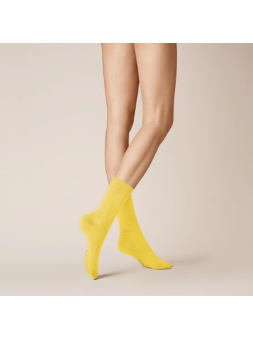 Kunert Socken Liz druckfrei in light yellow