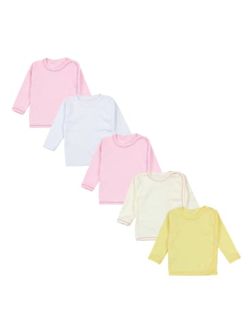 TupTam 5er- Set Wickelshirts in rosa/gelb