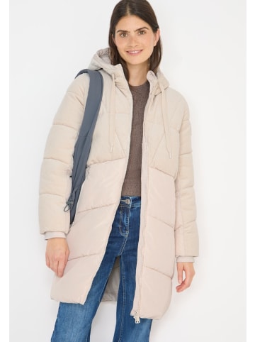 Cecil Puffer Mantel mit Cordmix in Weiß
