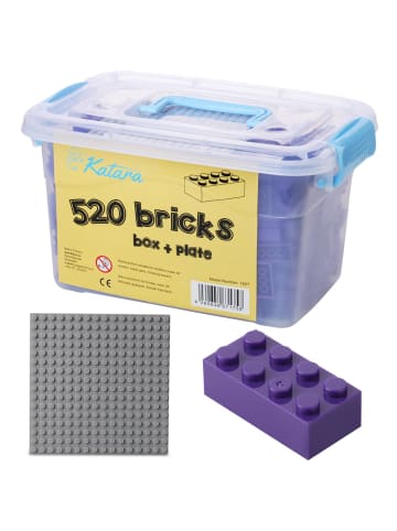 Katara 520 Steine Bausteine Platte Kompatibel LEGO®, Sluban, Papimax, Q-Bricks & mehr in lila