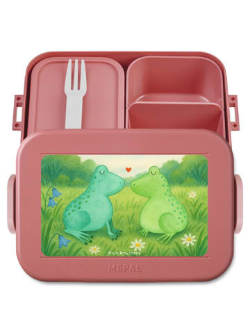 Mr. & Mrs. Panda Bentobox Frosch Liebe Design ohne Spruch in Rot Pastell