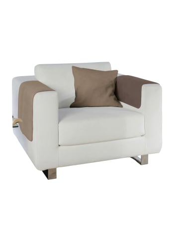 Erwin Müller Baumwollmischung Armlehnenschoner 2er-Pack Matera in espresso/hellbraun