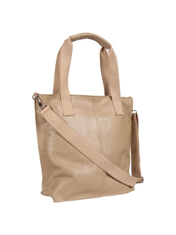 Toscanto Toscanto Schultertasche, Shopper Leder taupe, beige ca. 44cm