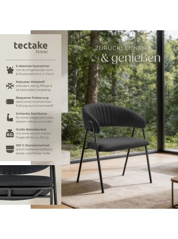 tectake Armlehnstuhl mit Steppmuster, Webstoff, gepolstert, 60 x 58 x 85 cm