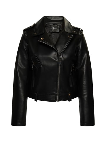 faina Damen Bikerjacke Aus Kunstleder in Schwarz