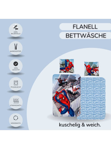 Spiderman Jungen Bettwäsche-Set Flanell "Marvel Spider-Man" in Bunt