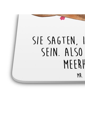 Mr. & Mrs. Panda Glasuntersetzer Einhorn Meerschweinchen mit Spruch in Weiß