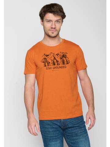 GreenBomb T-Shirt Animal Stay Grounded in Schwarzes Heidekraut Orange