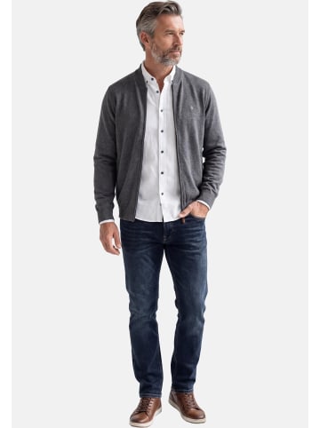 Redmond Strickjacke Basic in Dunkelgrau / dunkelblau