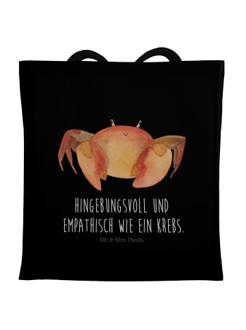 Mr. & Mrs. Panda Tragetasche Sternzeichen Krebs mit Spruch in Schwarz