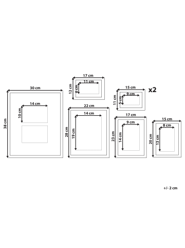 Beliani 7er-Set Fotorahmen ZINARE in Weiß