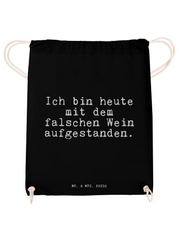 Mr. & Mrs. Panda gym tasche Ich bin heute mit... mit Spruch in Schwarz