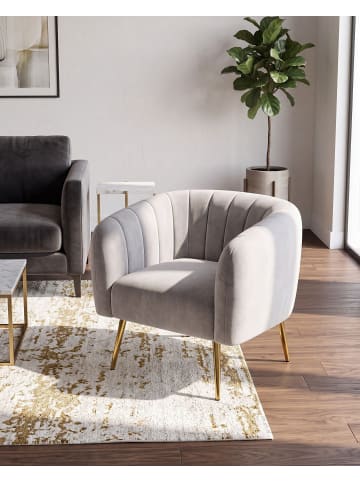 Sessel LACONIA in Grau/Gold - (W) 85 x (H) 72 x (L) 62 cm