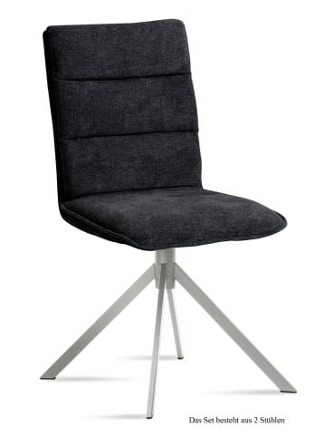 58 aufm Kessel ESSZIMMERSTUHL (2er-Set) Dorota 47x92x60 Edelstahl/Anthrazit