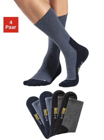 Bench Tennissocken in 2x anthrazit meliert, 2x jeans meliert